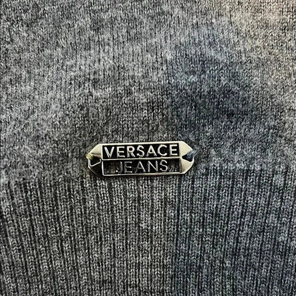 Versace Jeans Collection Charcoal V-Neck Sweater
